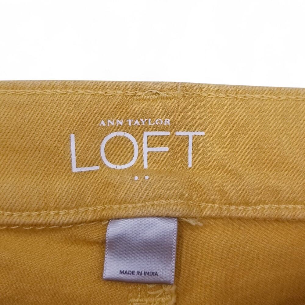 ANN TAYLOR LOFT FACTORY Modern Skinny Raw Hem Jeans Yellow Gold - Size 4P - Picture 4 of 7